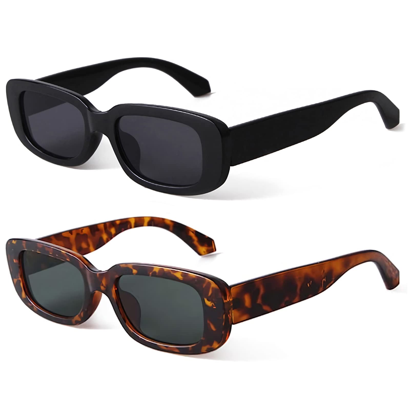 Foto 2 pulgar | Gafas De Sol Kuguaok Retro Rectangle Uv400 Para Mujeres Y Hombres - Venta Internacional.