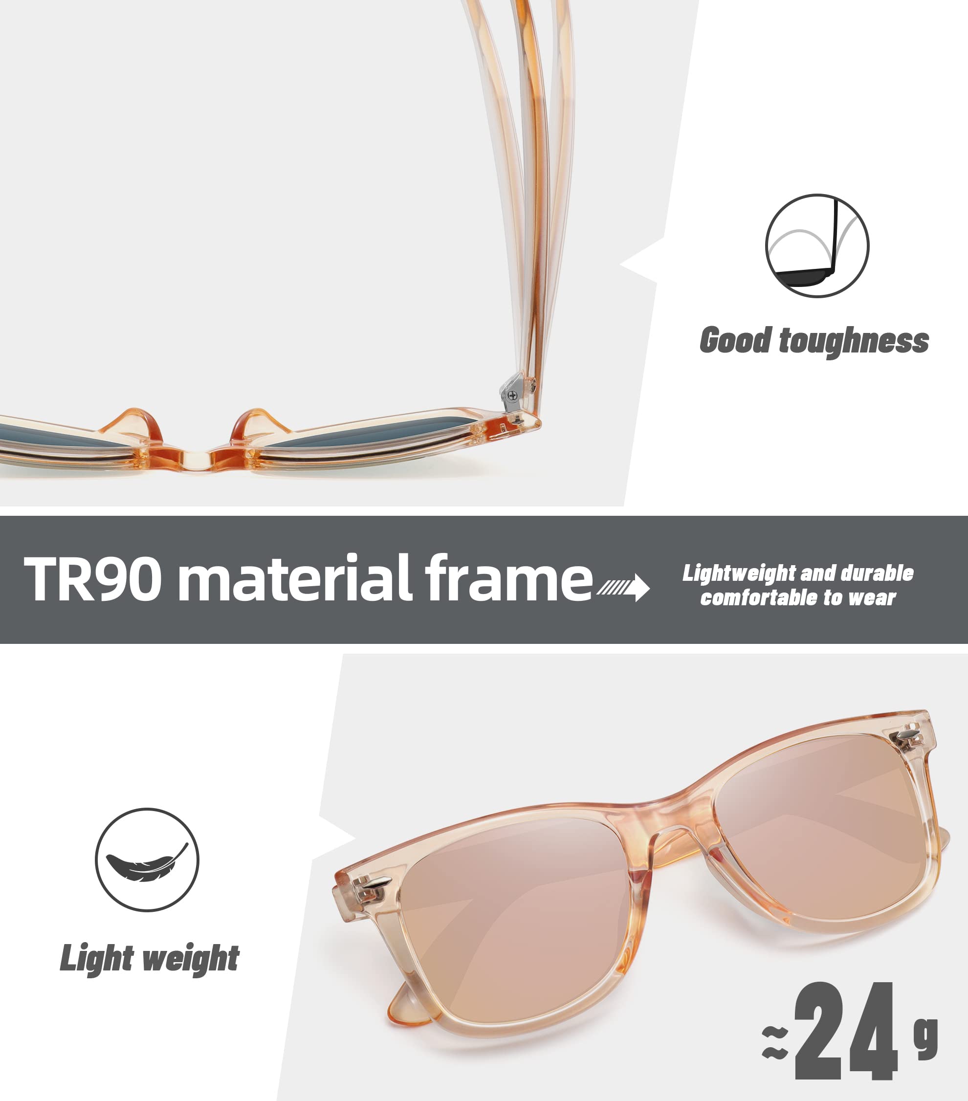 Foto 6 pulgar | Gafas De Sol Meetsun Classic Retro Square Polarizadas Para Mujer - Venta Internacional.