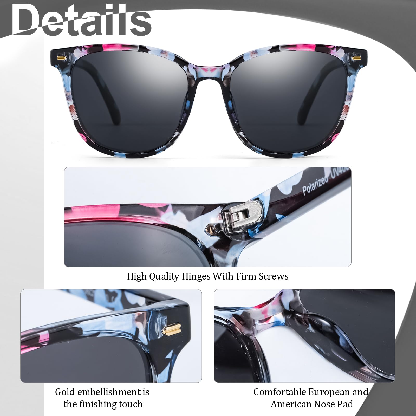 Foto 5 pulgar | Gafas De Sol Myiaur Polarizadas Cuadradas Con Espejo Para Mujer - Venta Internacional.