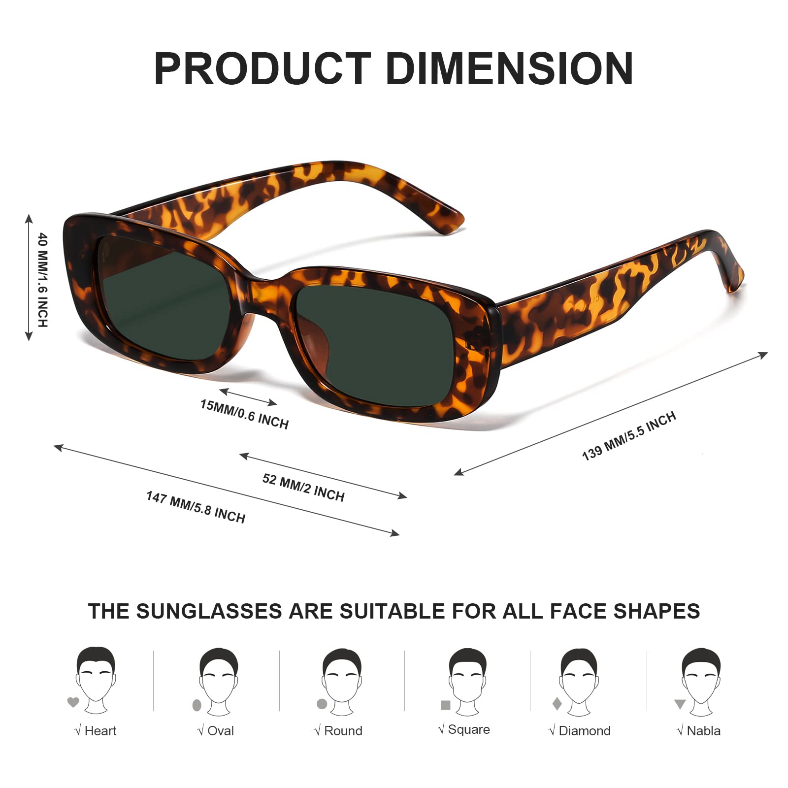 Foto 5 pulgar | Gafas De Sol Jaspin Y2k Rectangulares Uv400 Para Mujeres Y Hombres - Venta Internacional.