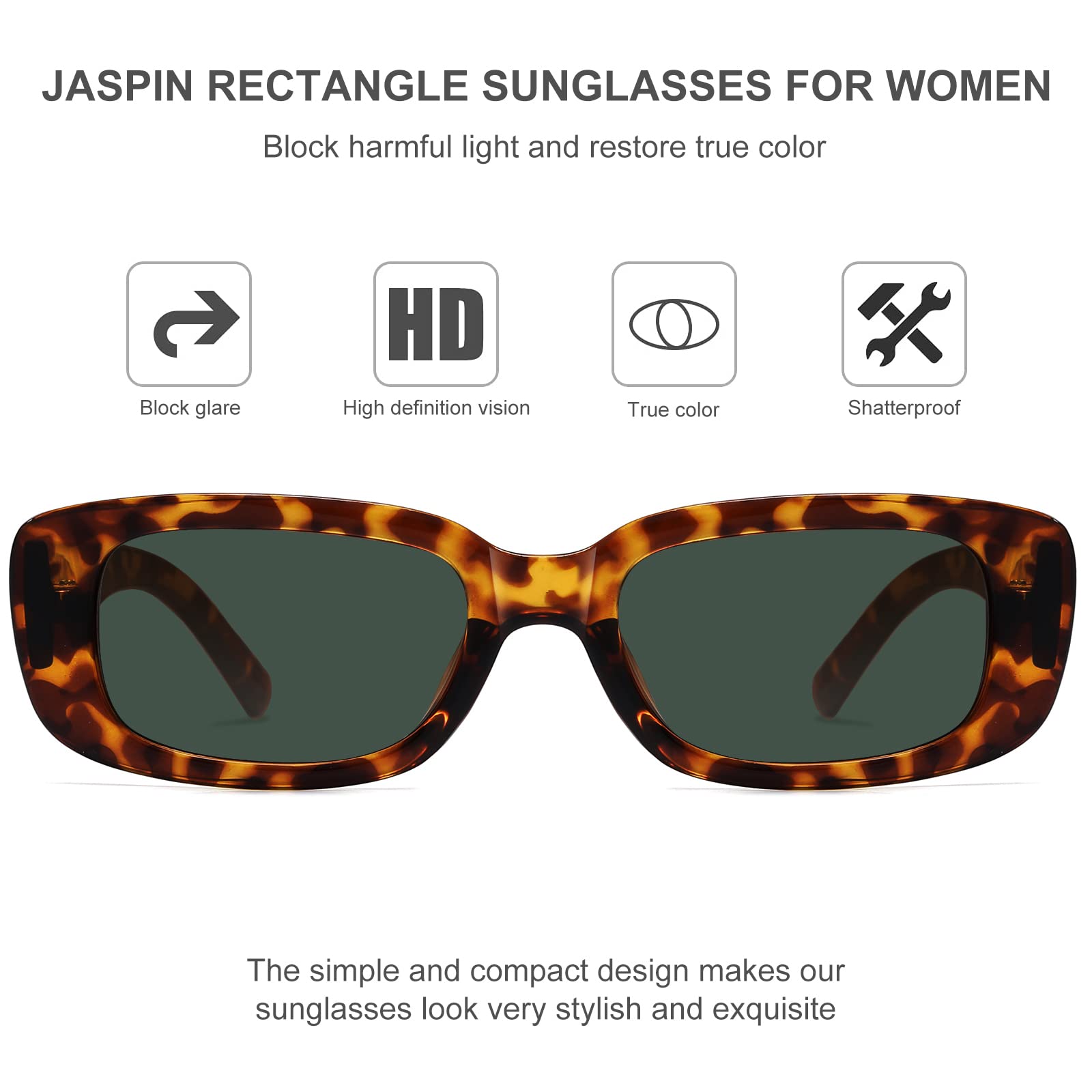 Foto 6 pulgar | Gafas De Sol Jaspin Y2k Rectangulares Uv400 Para Mujeres Y Hombres - Venta Internacional.