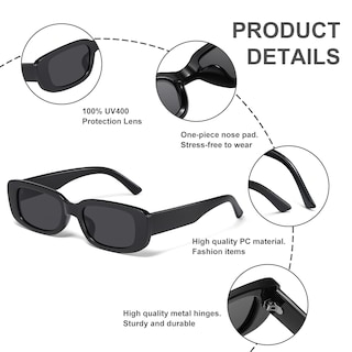 Foto 6 | Gafas De Sol Jaspin Rectangle Y2k Retro 90s Uv400 Para Mujeres Y Hombres - Venta Internacional.