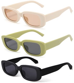 Foto 1 | Gafas De Sol Kuguaok Retro Rectangulares Uv400 Para Mujer Y Hombre Paquete De 3 - Venta Internacional.