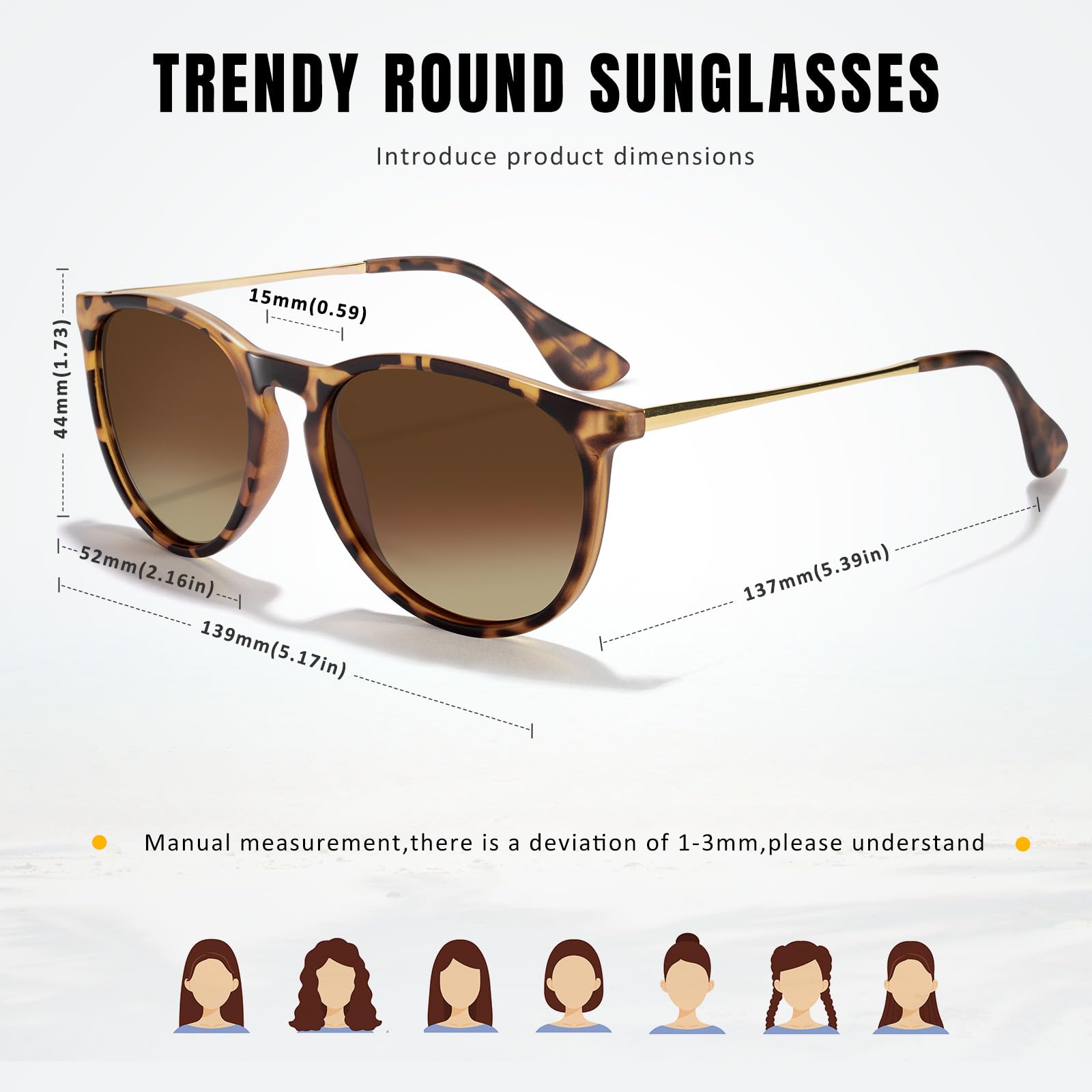 Foto 3 pulgar | Gafas De Sol Chbp Polarized Trendy 2024  Vintage  Retro  Con Lentes Redondas - Venta Internacional.