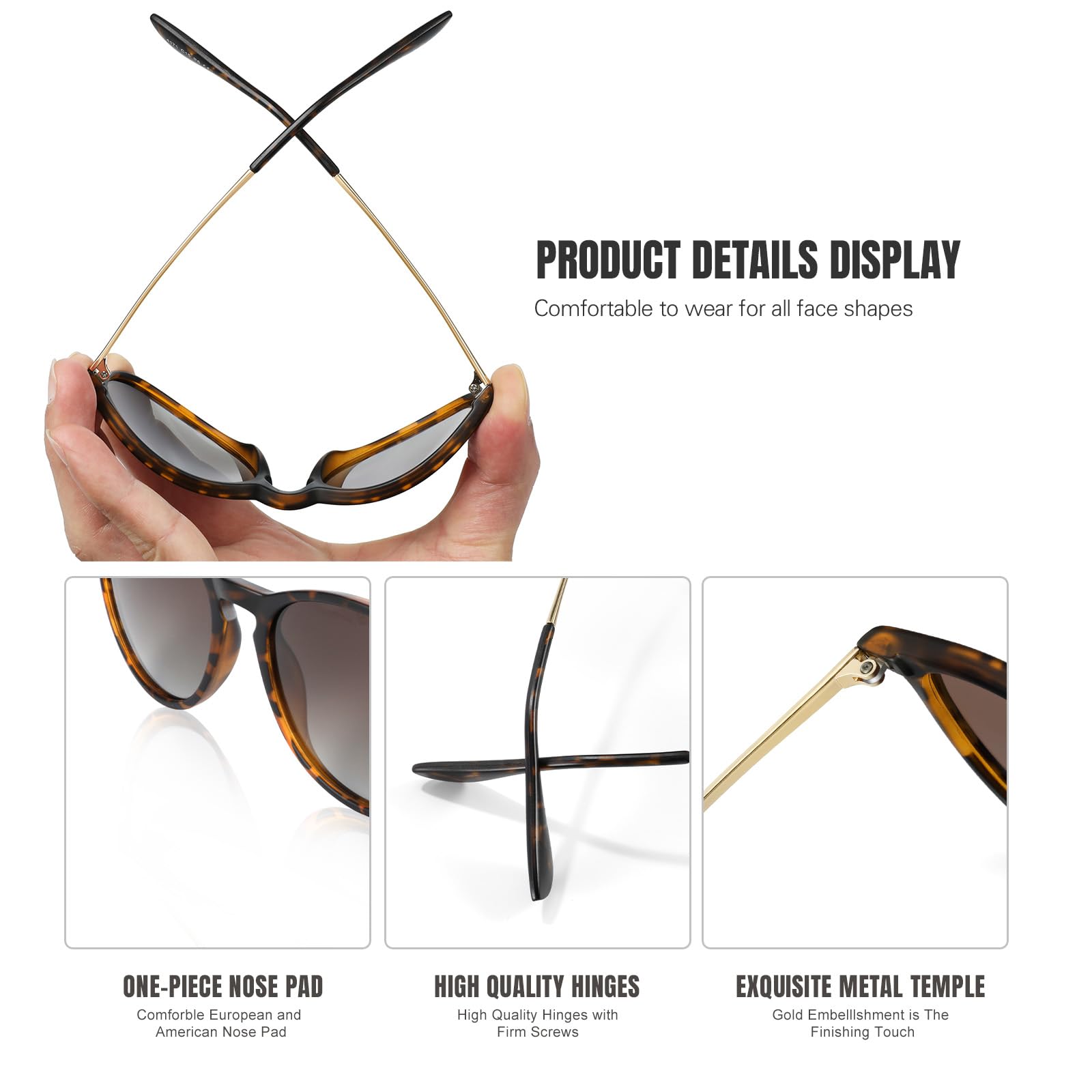 Foto 5 pulgar | Gafas De Sol Chbp Polarized Trendy 2024  Vintage  Retro  Con Lentes Redondas - Venta Internacional.