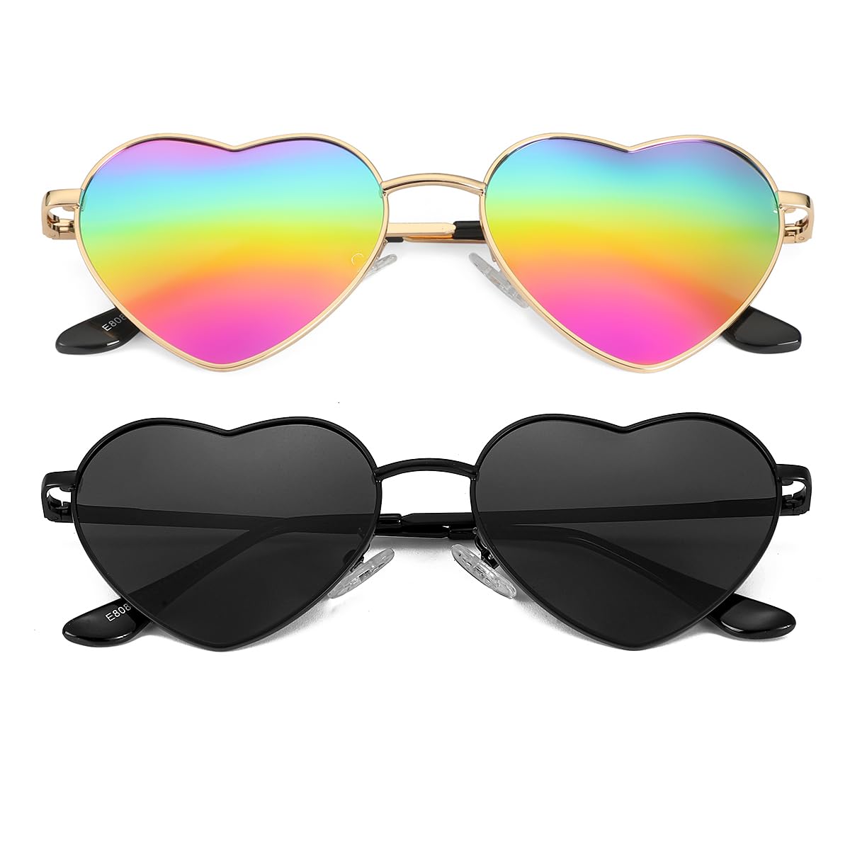 Foto 2 pulgar | Gafas De Sol Jovakit Polarized Heart Para Mujer Con Montura Dorada - Venta Internacional.