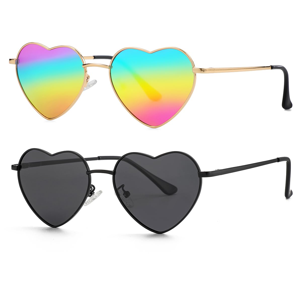 Foto 3 pulgar | Gafas De Sol Jovakit Polarized Heart Para Mujer Con Montura Dorada - Venta Internacional.