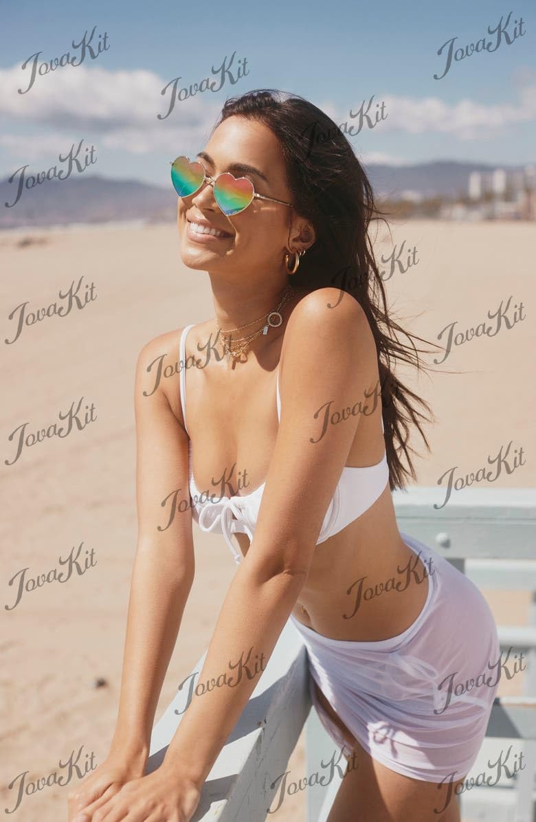 Foto 6 pulgar | Gafas De Sol Jovakit Polarized Heart Para Mujer Con Montura Dorada - Venta Internacional.