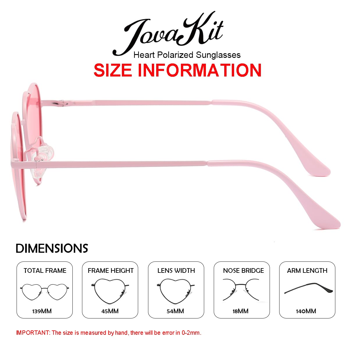 Foto 4 pulgar | Gafas De Sol Jovakit Polarized Heart Para Mujer Con Montura Metálica - Venta Internacional.
