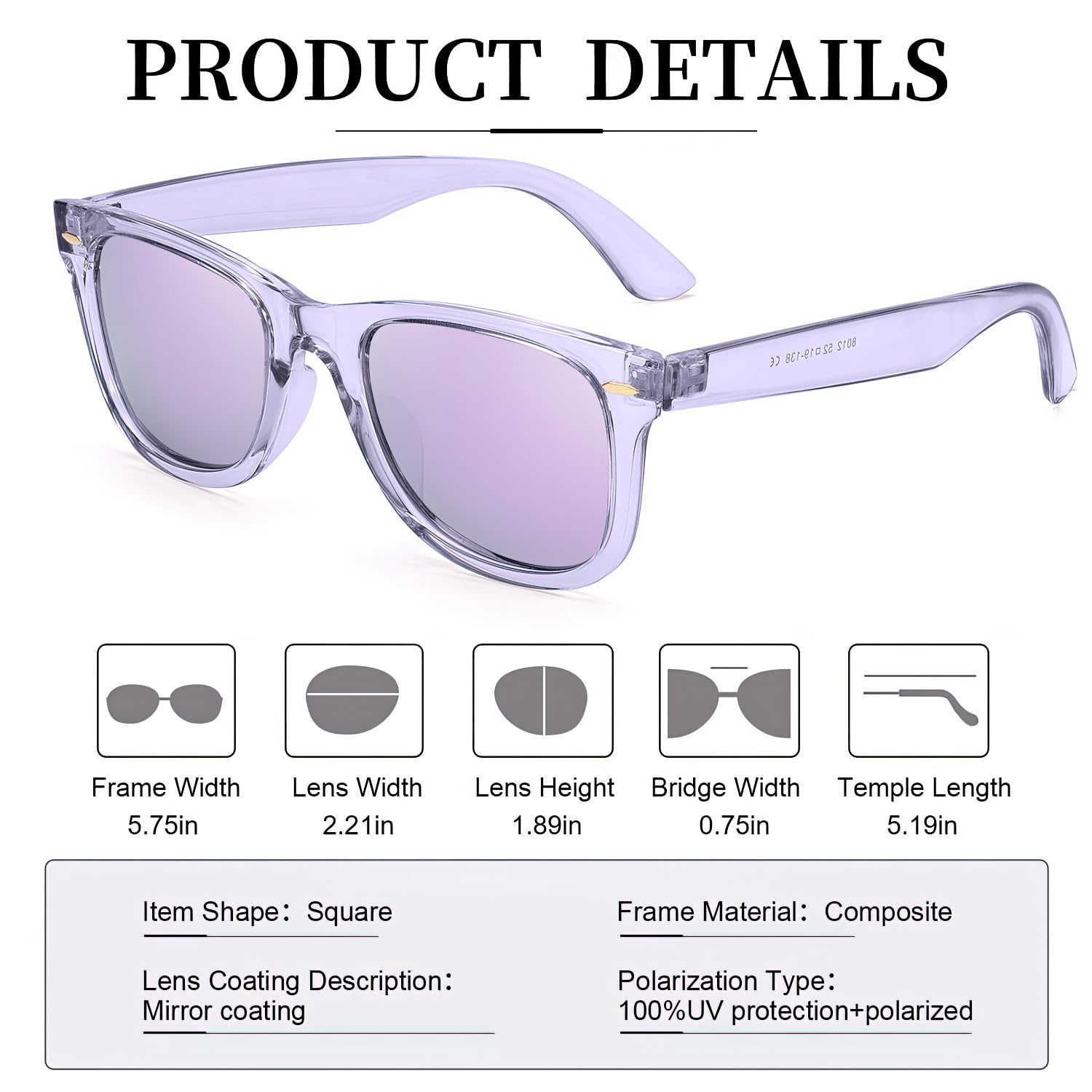 Foto 7 pulgar | Gafas De Sol Myiaur Classic Para Mujer Polarizadas Con Protección Uv400 - Venta Internacional.