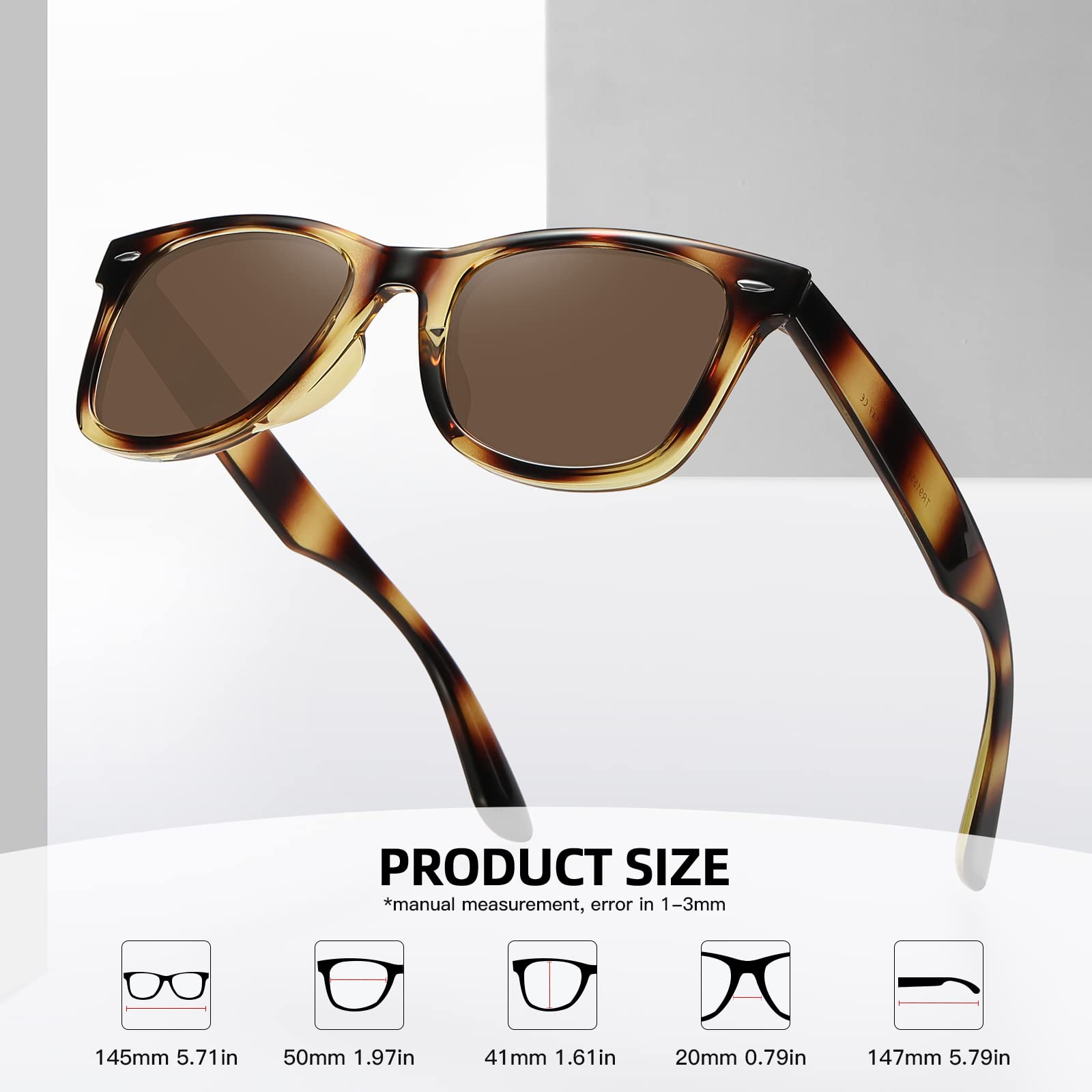 Foto 5 pulgar | Gafas De Sol Meetsun Classic Retro Square Polarizadas Uv400 - Venta Internacional.