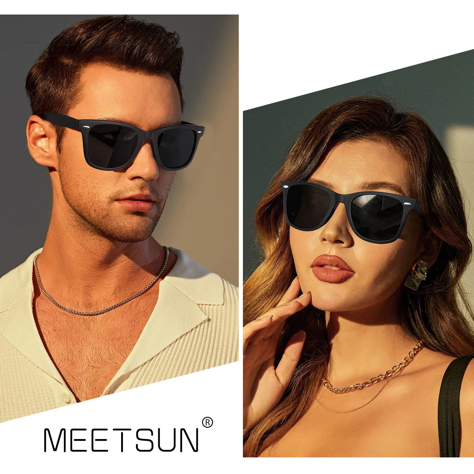Foto 3 pulgar | Gafas De Sol Meetsun Classic Retro Square Polarizadas Uv400 - Venta Internacional.