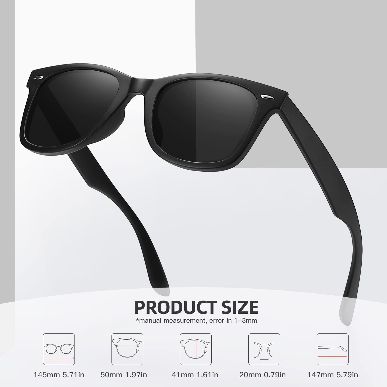 Foto 5 pulgar | Gafas De Sol Meetsun Classic Retro Square Polarizadas Uv400 - Venta Internacional.