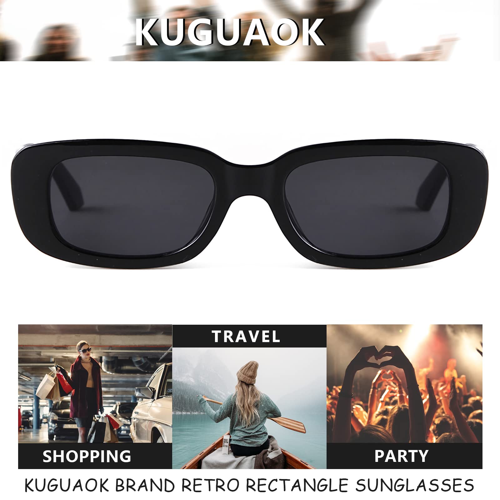 Foto 6 pulgar | Gafas De Sol Kuguaok  Retro  Rectangulares  Uv400  Para Mujer Y Hombre  Vintage - Venta Internacional.