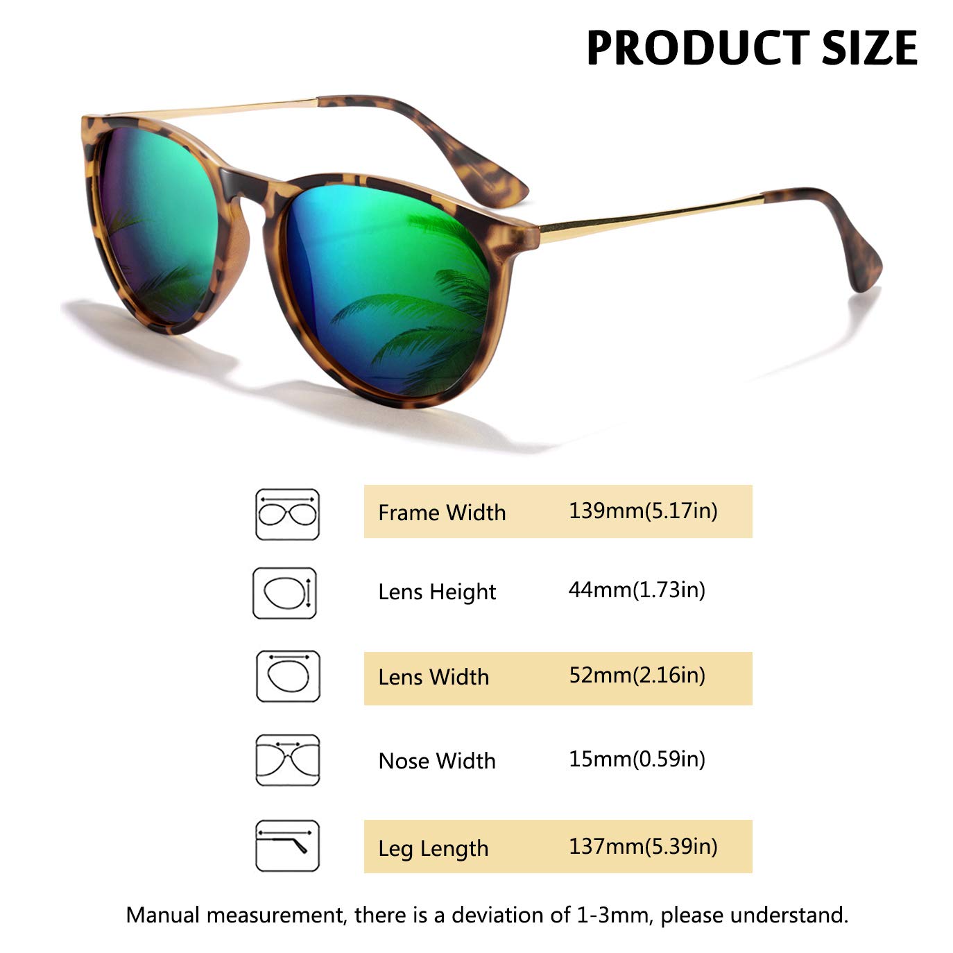 Foto 4 pulgar | Gafas De Sol Chbp Polarizadas Con Protección Uv400  Lente Redonda Retro - Venta Internacional.