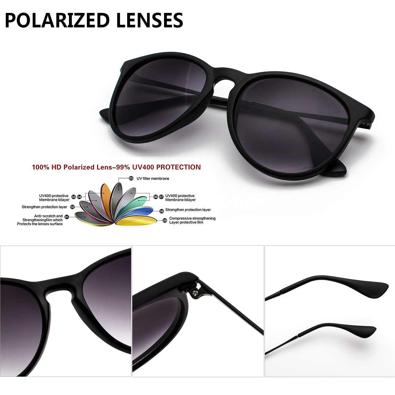 Foto 6 pulgar | Gafas De Sol Chbp Polarizadas Con Protección Uv400  Lente Redonda Retro - Venta Internacional.