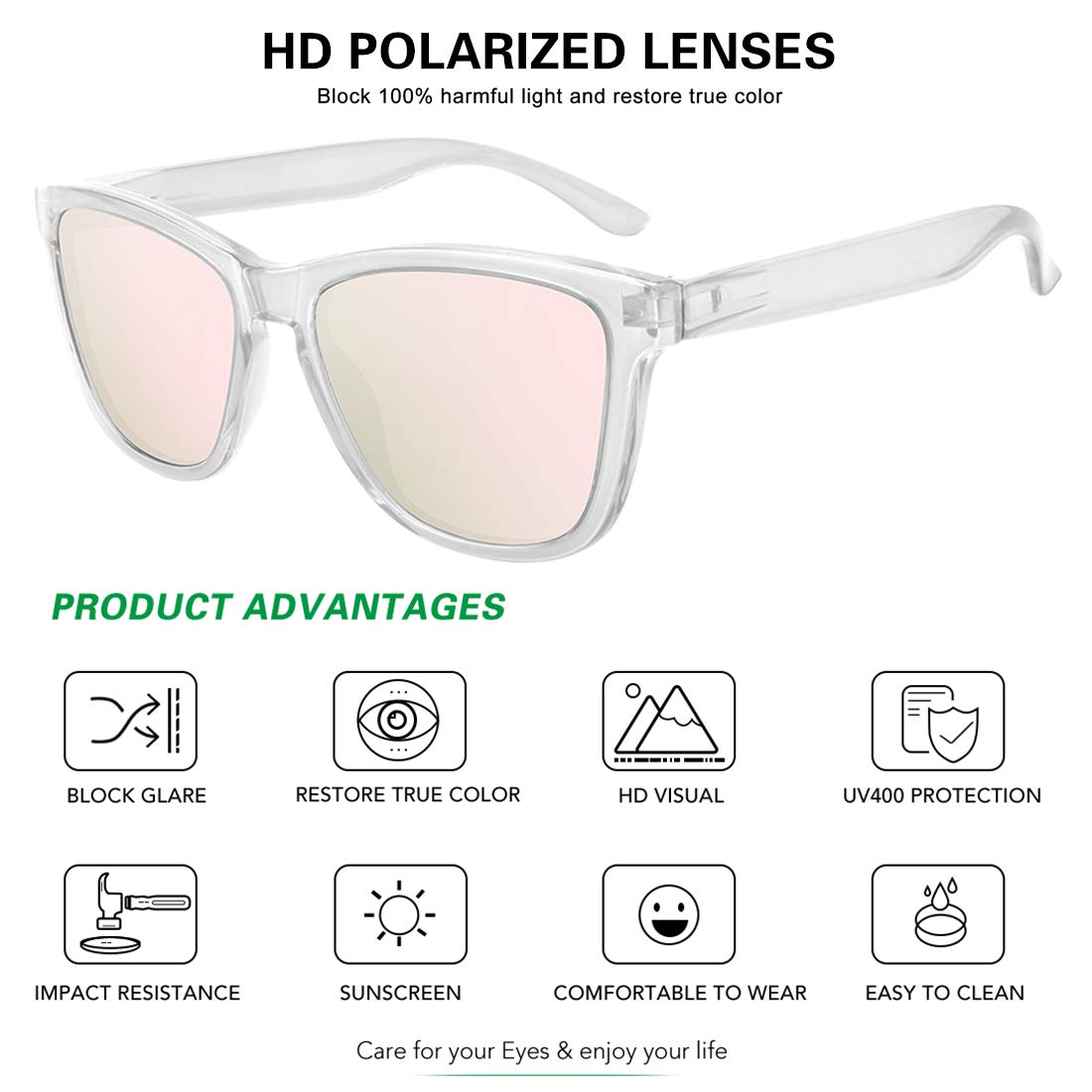 Foto 2 | Gafas De Sol Meetsun Classic Retro Designer Polarizadas 99% Uv - Venta Internacional.