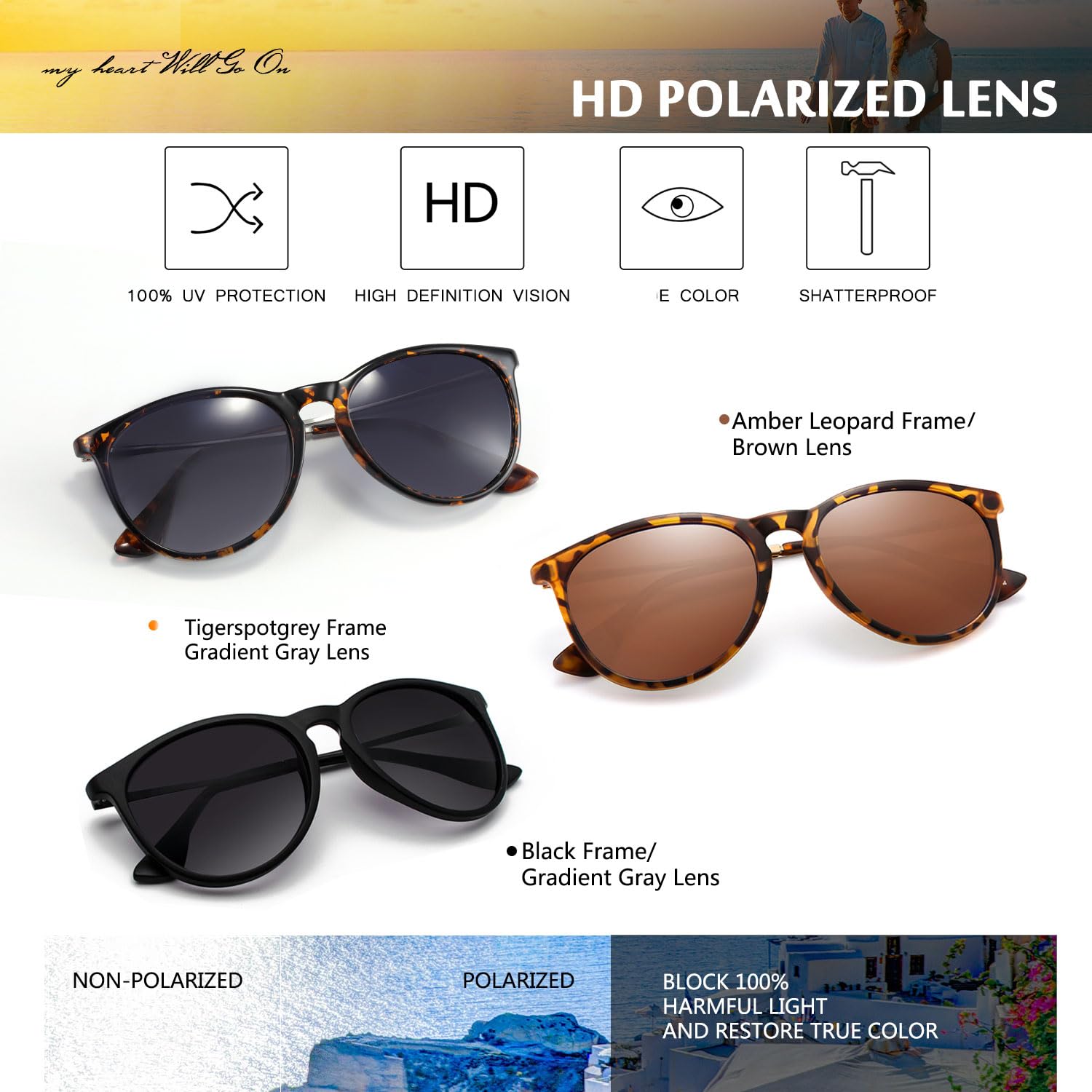 Foto 3 pulgar | Gafas De Sol Chbp Polarizadas Con Protección Uv400  Retro  Redondas - Venta Internacional.