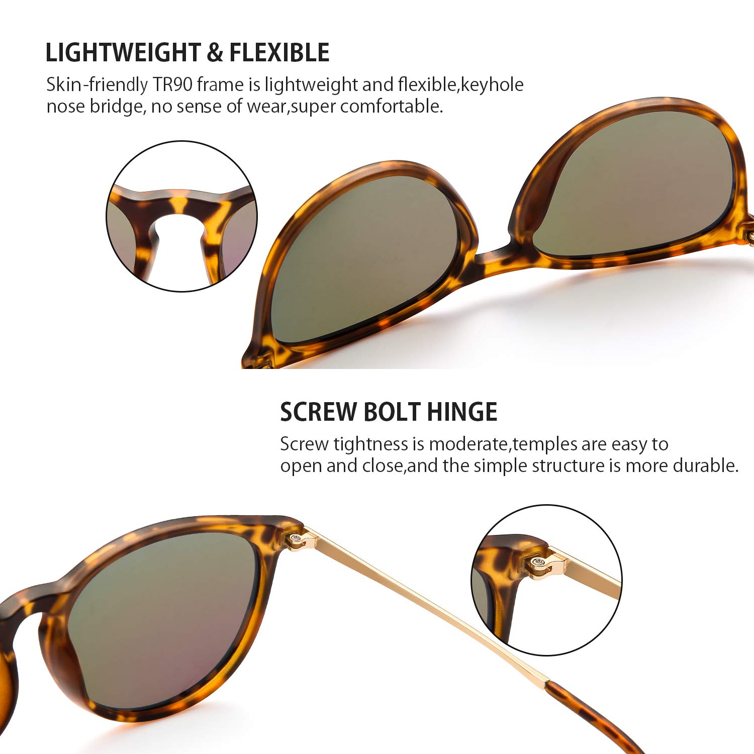Foto 4 | Gafas De Sol Chbp Polarizadas Con Protección Uv400  Retro  Redondas - Venta Internacional.