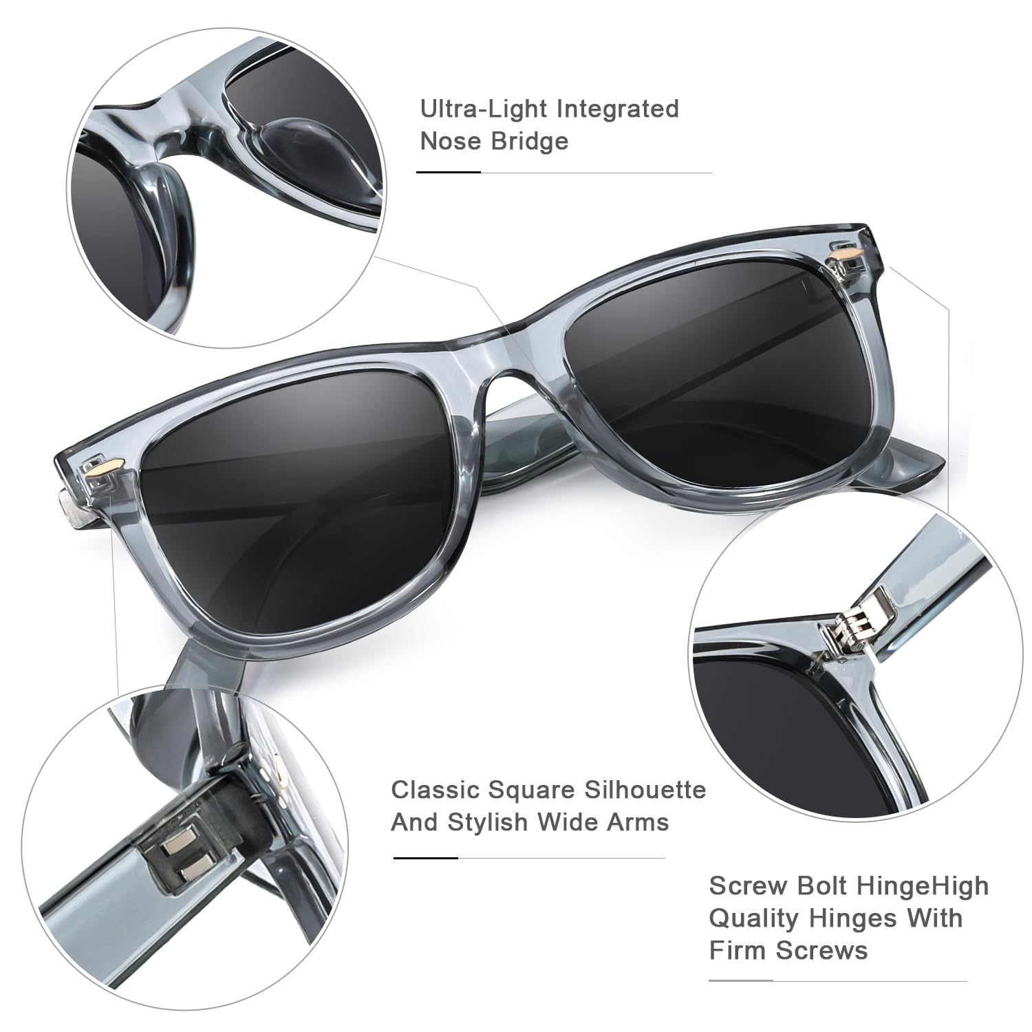 Foto 5 pulgar | Gafas De Sol Myiaur Classic Square Para Mujer Polarizadas Uv400 - Venta Internacional.