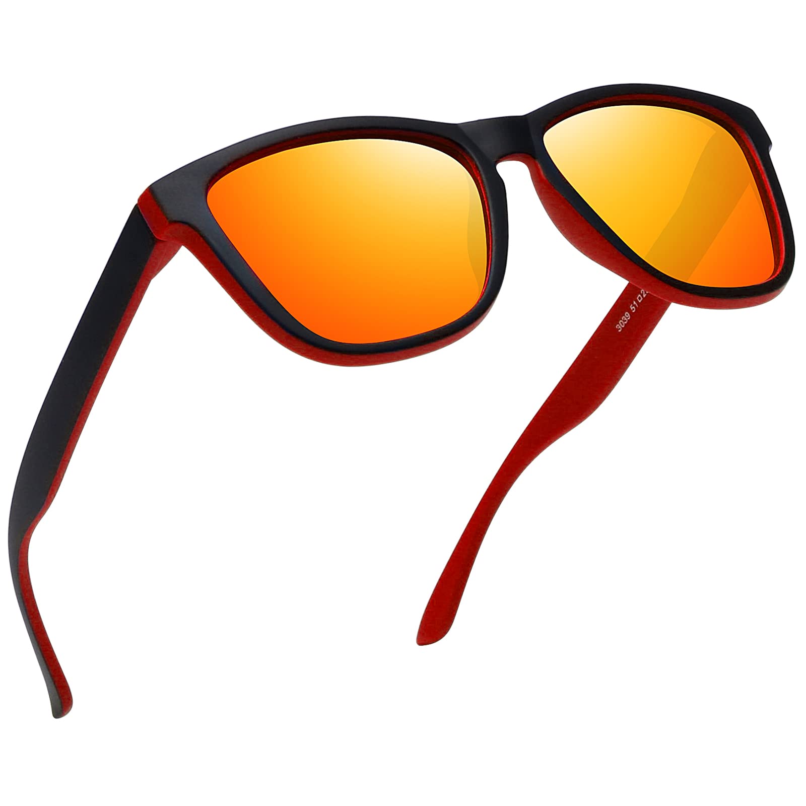 Foto 2 pulgar | Gafas De Sol Meetsun Classic Retro Designer Polarizadas Negro-rojo - Venta Internacional.