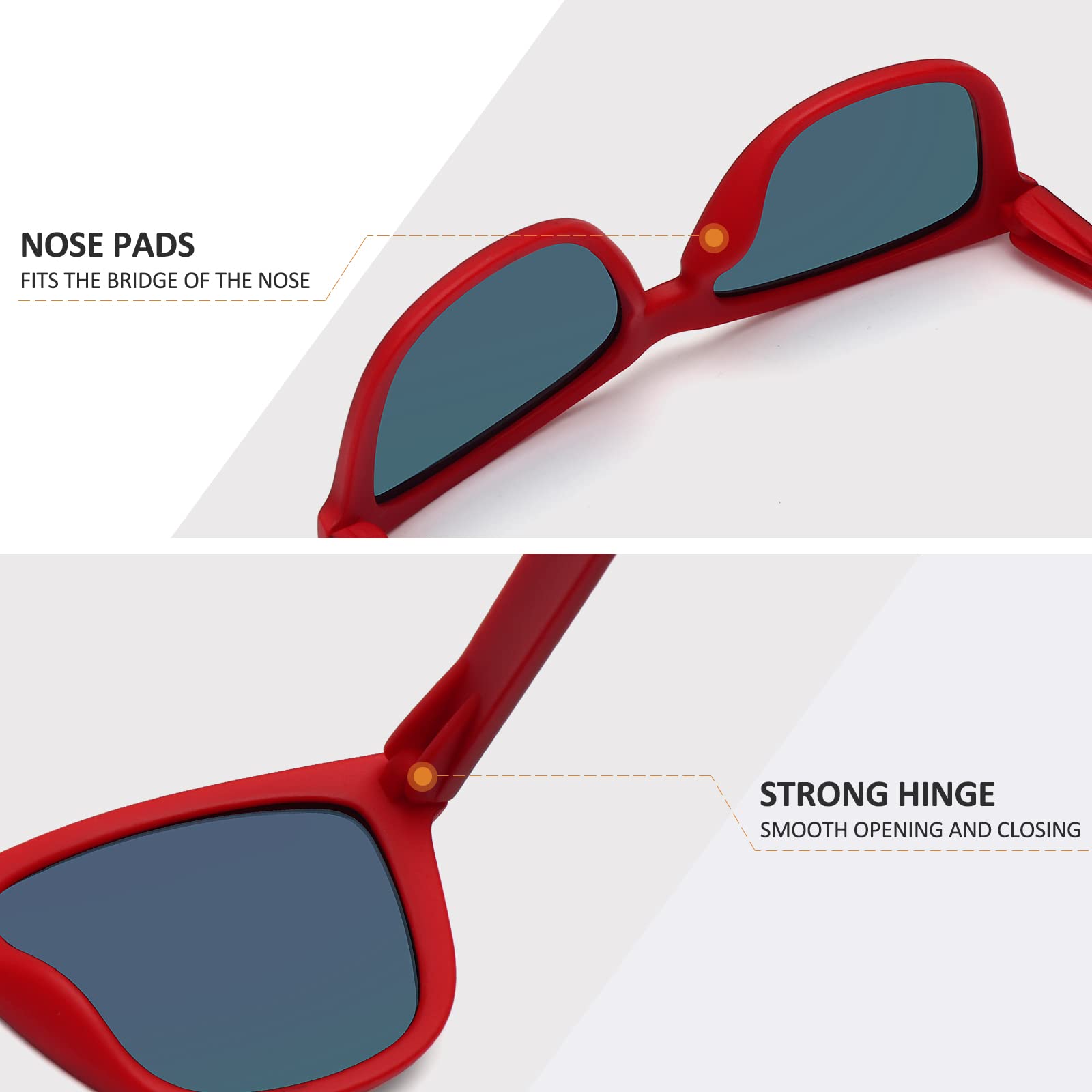 Foto 5 pulgar | Gafas De Sol Meetsun Classic Retro Designer Polarizadas Negro-rojo - Venta Internacional.