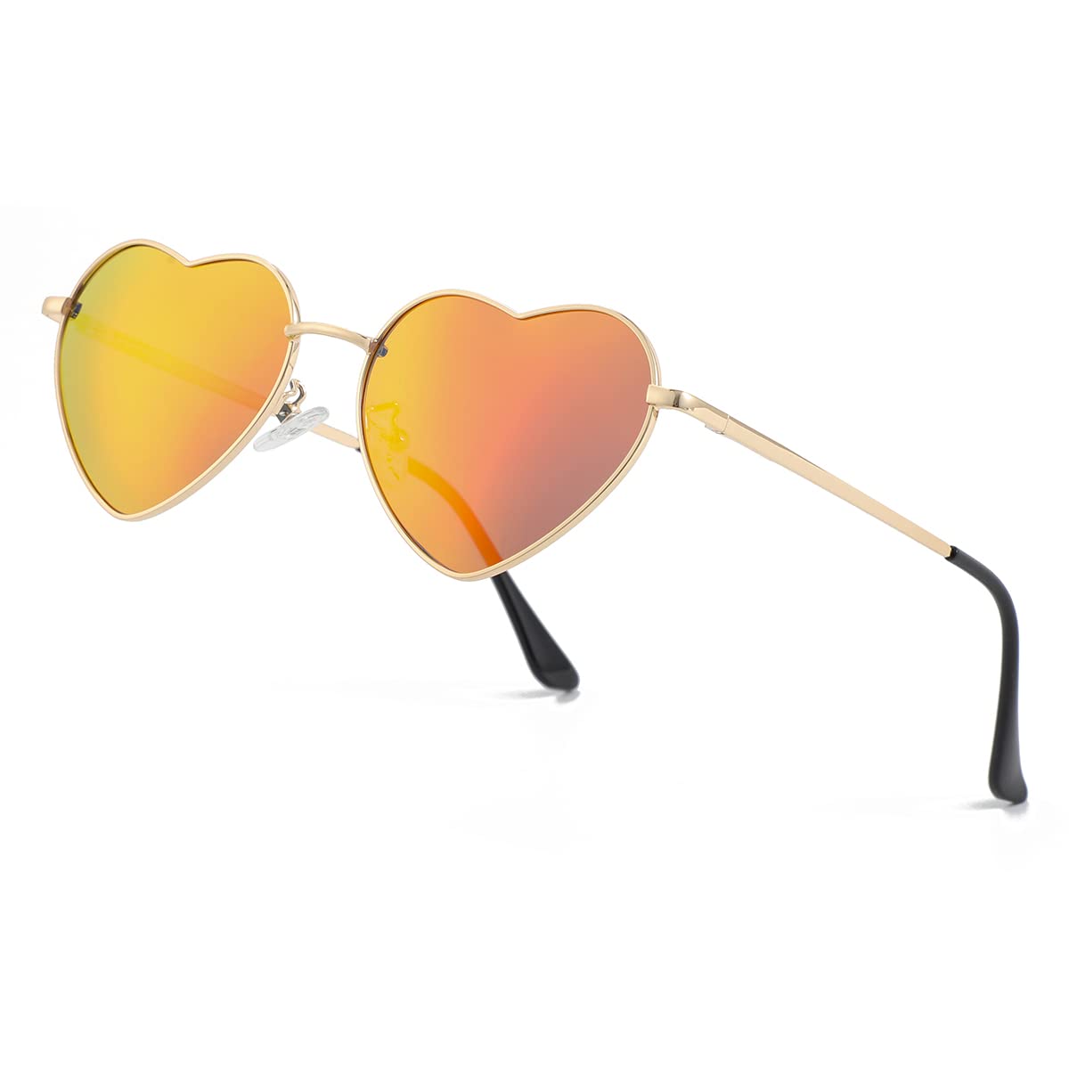 Foto 2 pulgar | Gafas De Sol Jovakit Polarized Heart Para Mujer  Color Dorado/rojo  Espejo - Venta Internacional.