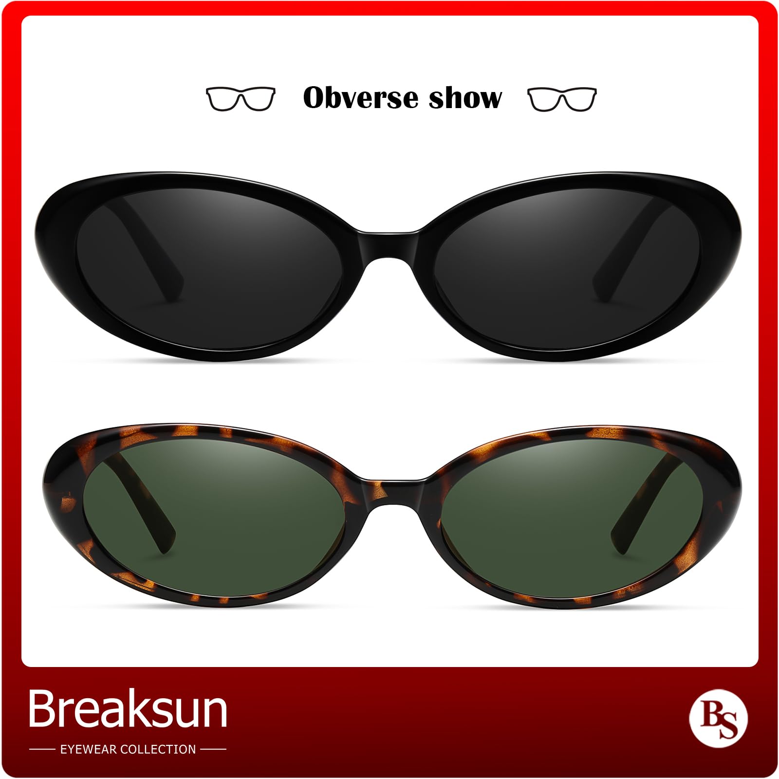 Foto 5 pulgar | Gafas De Sol Breaksun Retro Oval 90s Vintage Para Mujer Y Hombre - Venta Internacional.
