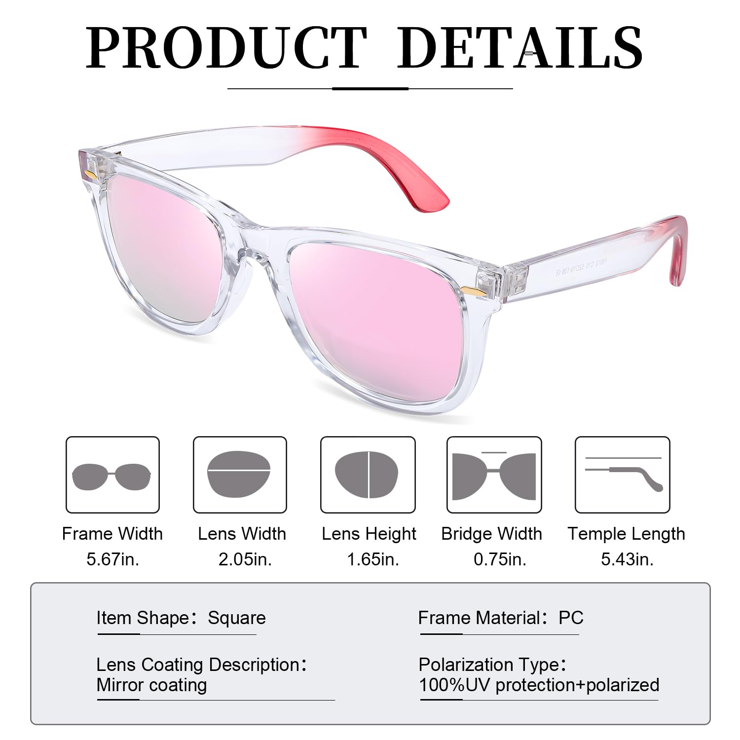 Foto 7 pulgar | Gafas De Sol Myiaur Classic Para Mujer Polarizadas Con Protección Uv400 - Venta Internacional.