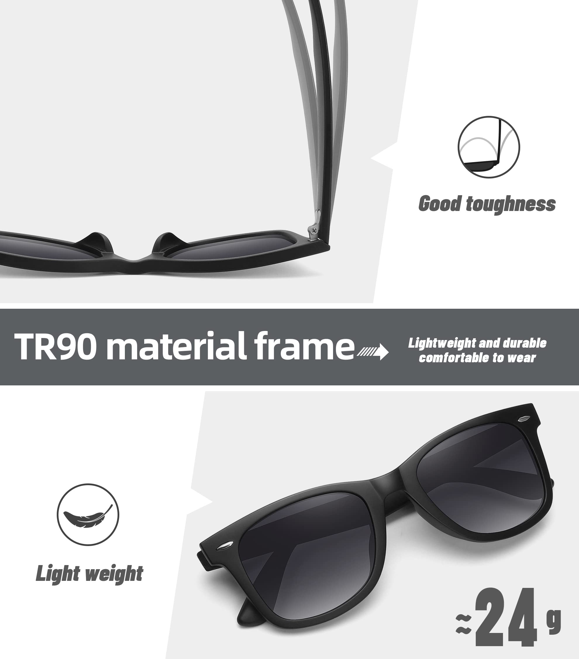 Foto 6 pulgar | Gafas De Sol Meetsun Classic Retro Square Polarized Uv400 Grey - Venta Internacional.