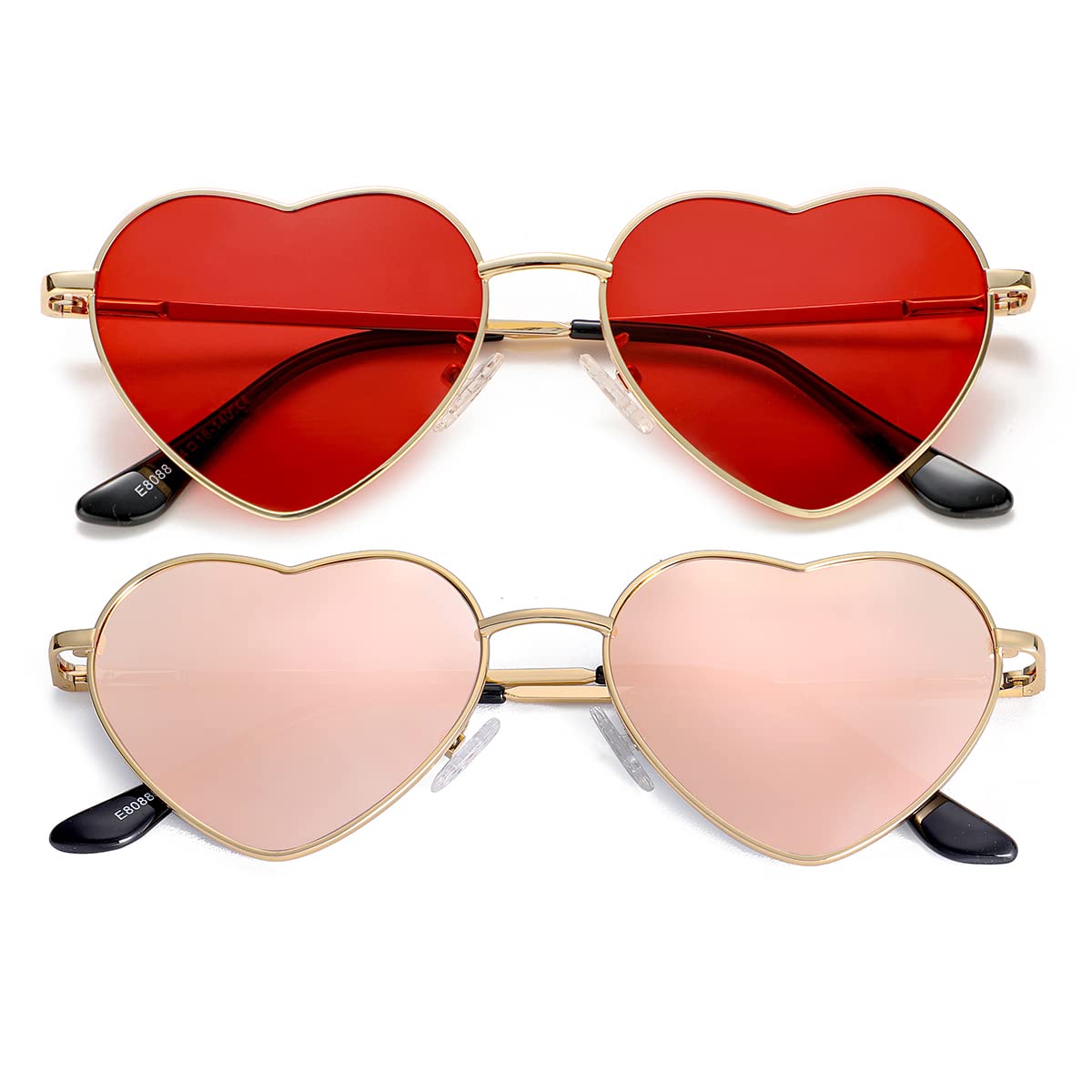 Foto 1 | Gafas De Sol Jovakit Polarized Heart Para Mujer Dorado/rojo+dorado/rosa - Venta Internacional.