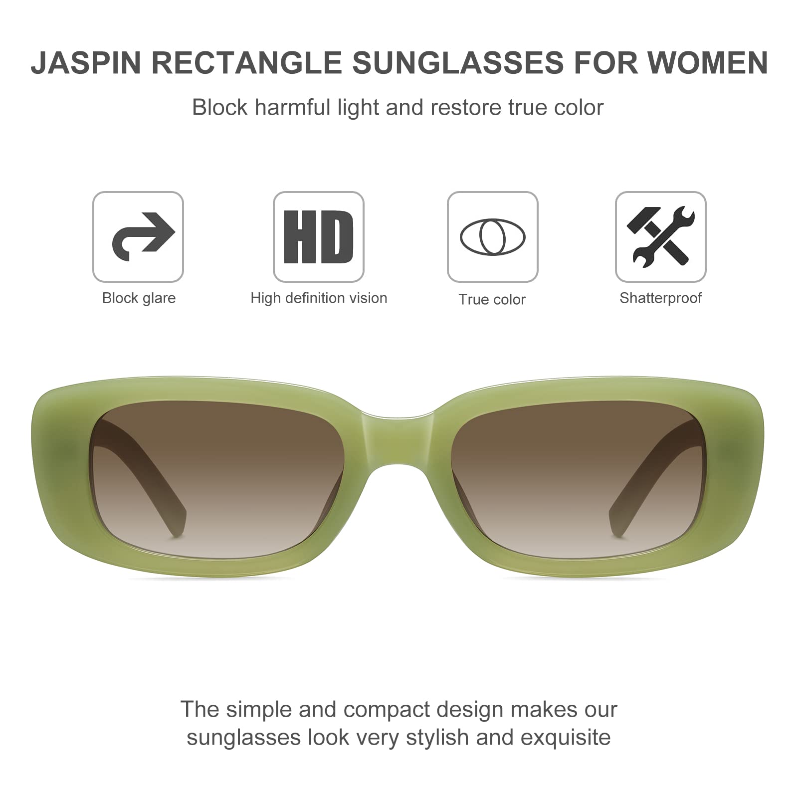 Foto 6 pulgar | Gafas De Sol Jaspin Y2k Rectangle Para Mujer Y Hombre Uv400 Retro - Venta Internacional.