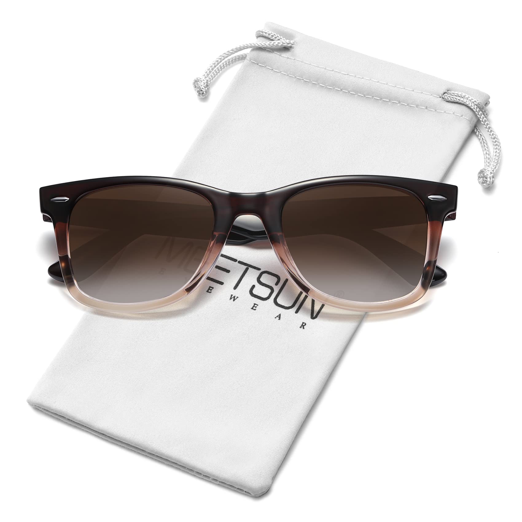 Foto 1 | Gafas De Sol Meetsun Classic Retro Cuadradas Polarizadas Marrón Mujer - Venta Internacional.