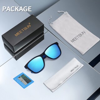 Foto 7 | Gafas De Sol Meetsun Classic Retro Designer Polarizadas Negro-azul - Venta Internacional.
