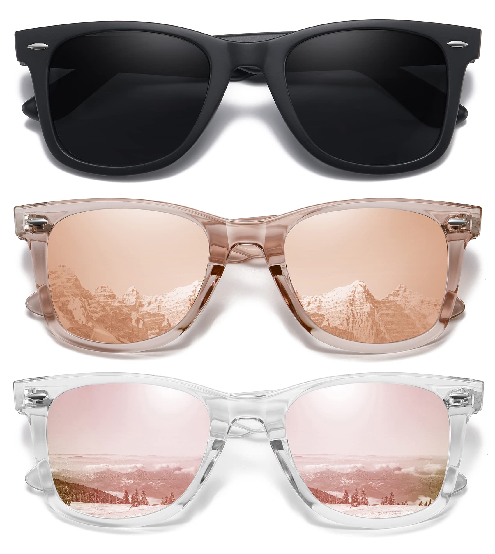 Foto 2 pulgar | Gafas De Sol Meetsun Retro Polarizadas Con Protección Uv400 (paquete De 3) - Venta Internacional.
