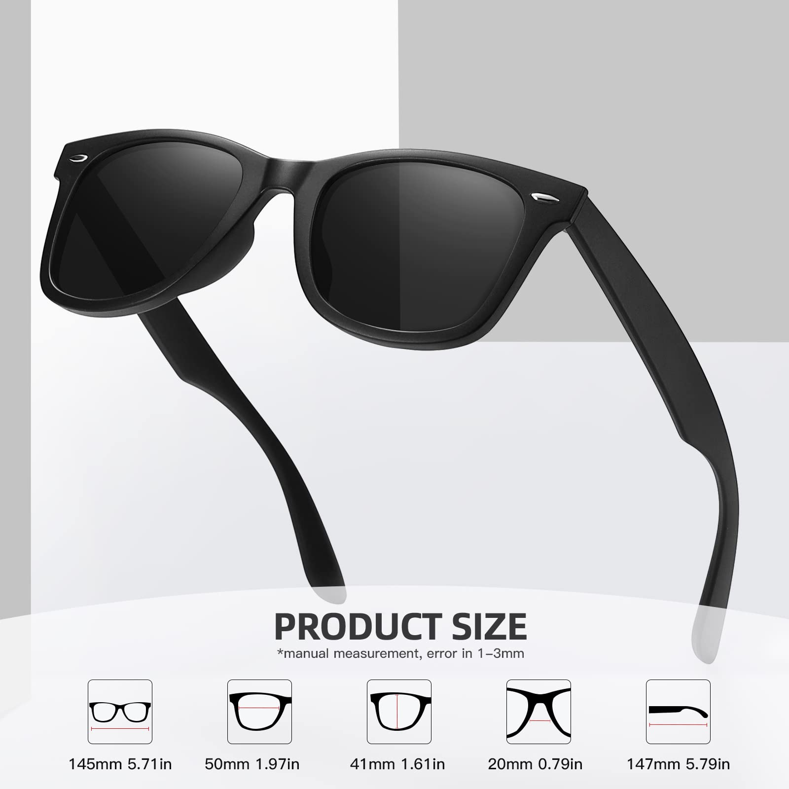 Foto 7 pulgar | Gafas De Sol Meetsun Retro Polarizadas Con Protección Uv400 (paquete De 3) - Venta Internacional.