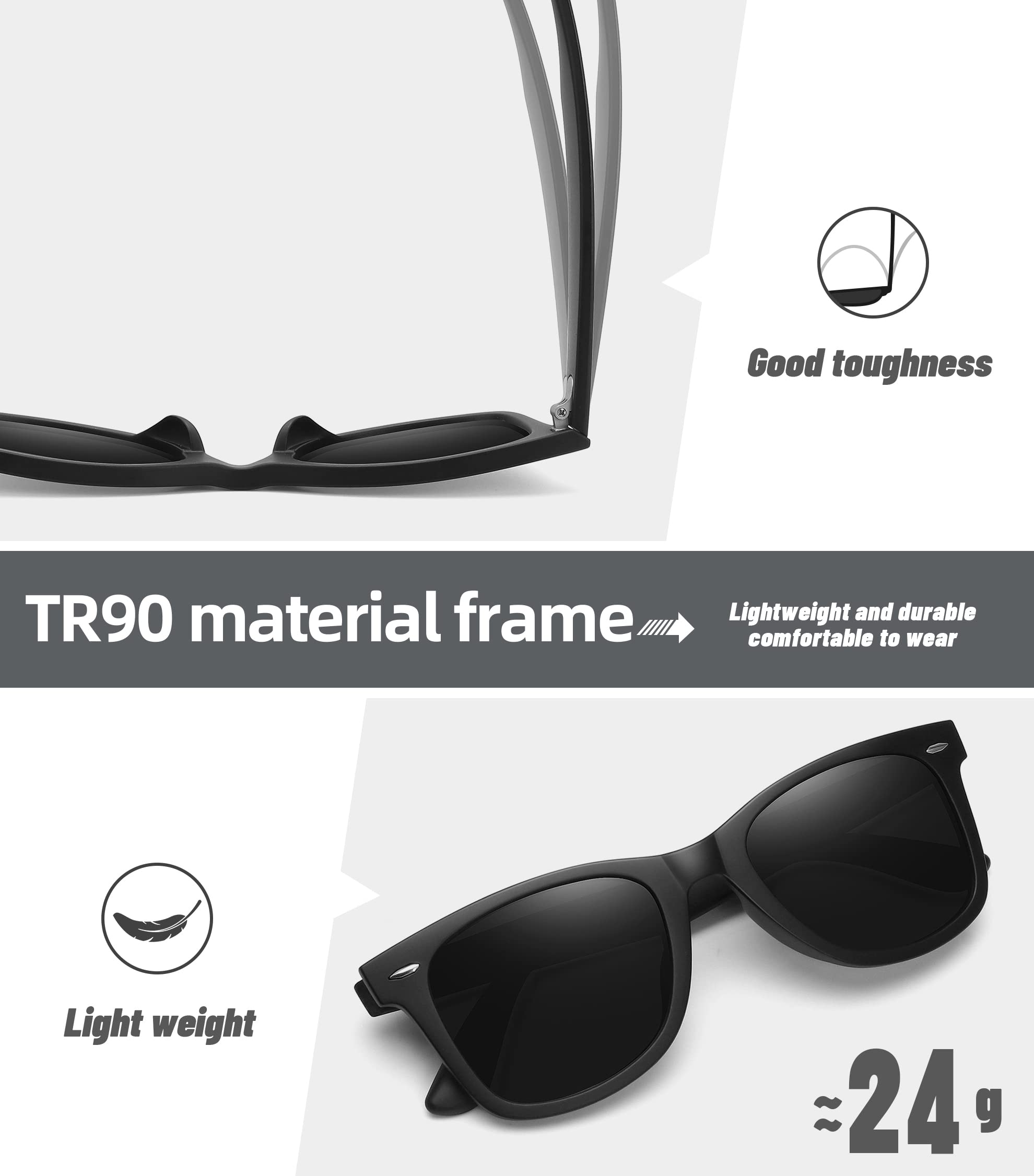 Foto 8 pulgar | Gafas De Sol Meetsun Retro Polarizadas Con Protección Uv400 (paquete De 3) - Venta Internacional.