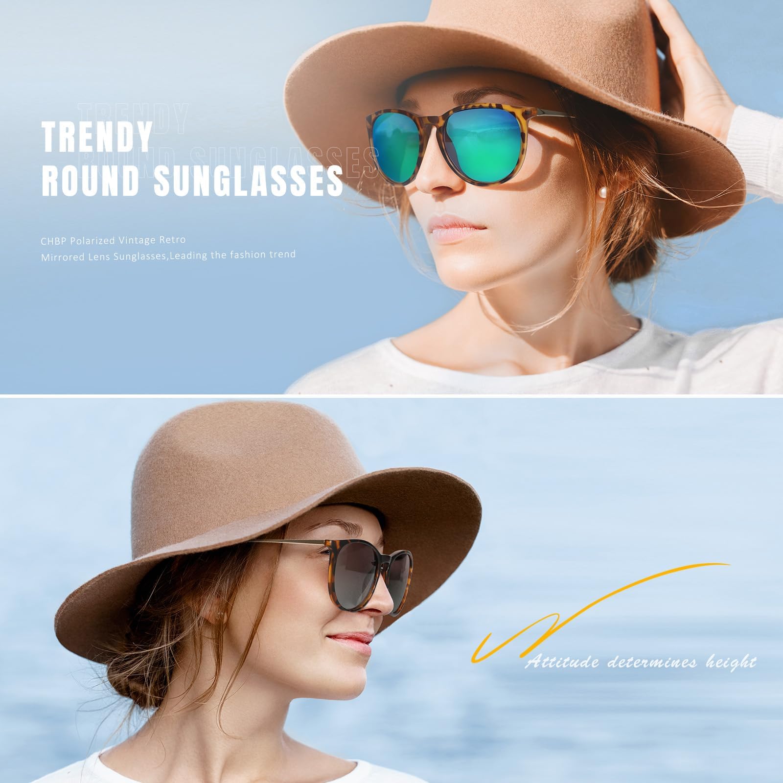 Foto 7 pulgar | Gafas De Sol Chbp Polarized Trendy 2024 Con Lente Redonda Vintage - Venta Internacional.