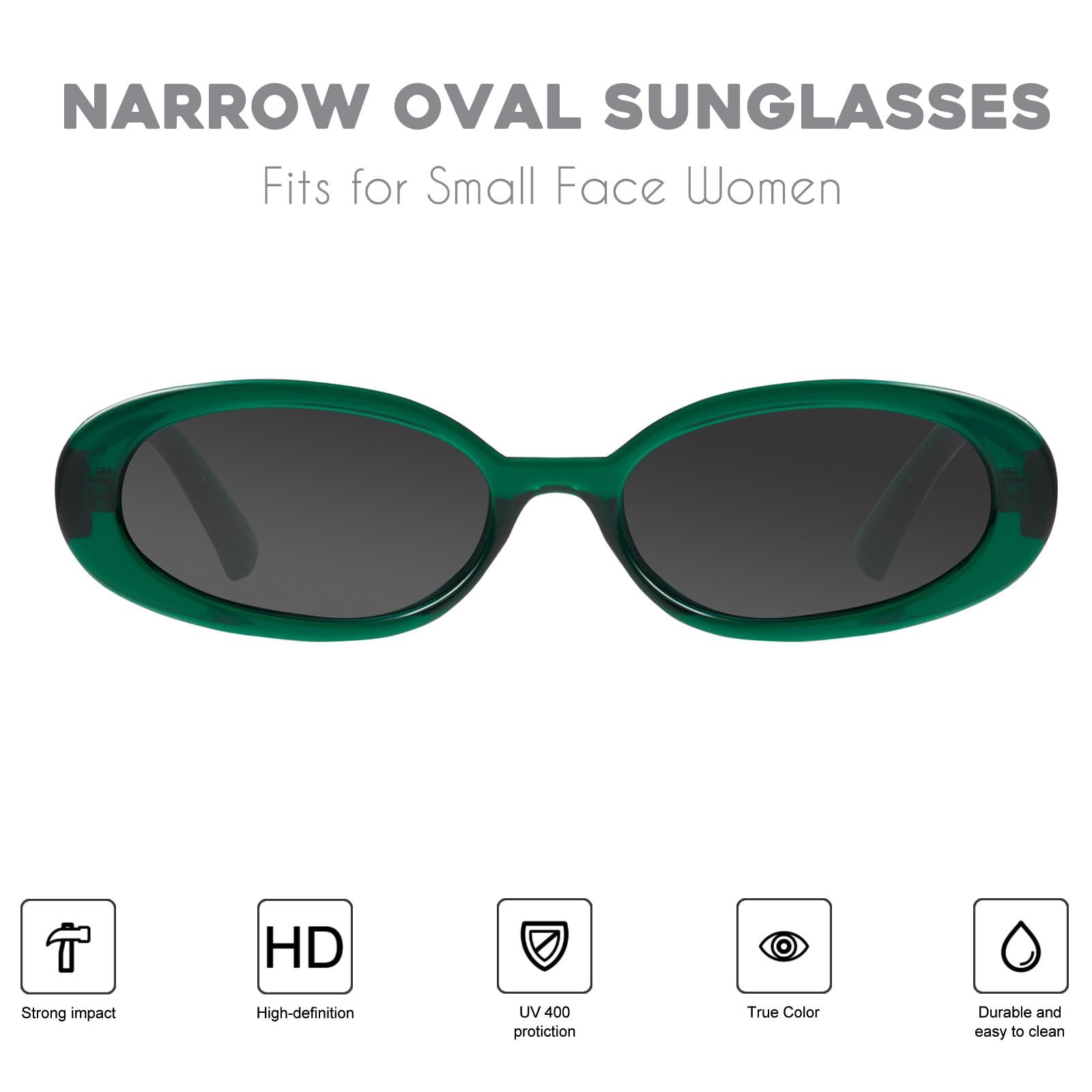 Foto 3 pulgar | Gafas De Sol Mosanana Retro Oval Green Para Mujer Ms52360 - Venta Internacional.