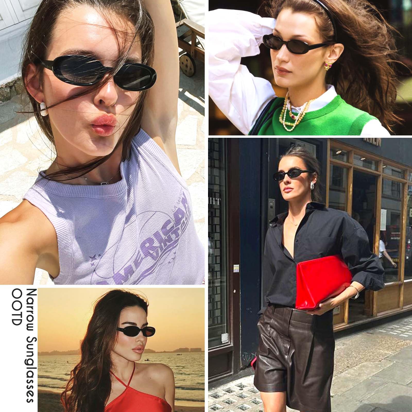 Foto 4 | Gafas De Sol Mosanana Retro Oval Green Para Mujer Ms52360 - Venta Internacional.