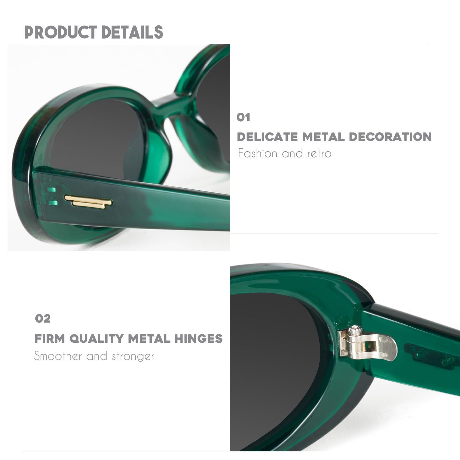 Foto 6 pulgar | Gafas De Sol Mosanana Retro Oval Green Para Mujer Ms52360 - Venta Internacional.