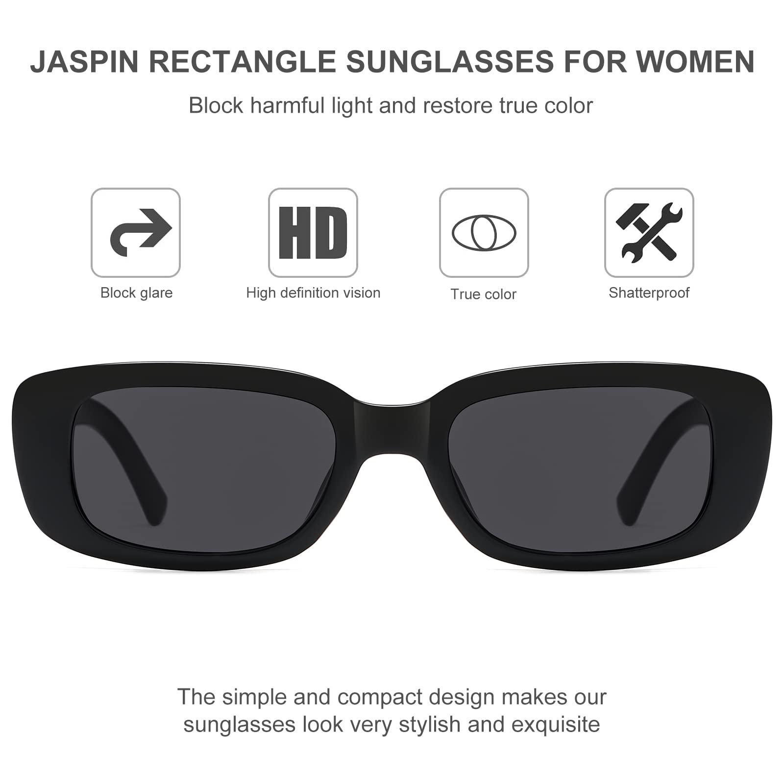 Foto 6 pulgar | Gafas De Sol Jaspin Y2k Rectangulares Uv400 Para Mujeres Y Hombres - Venta Internacional.