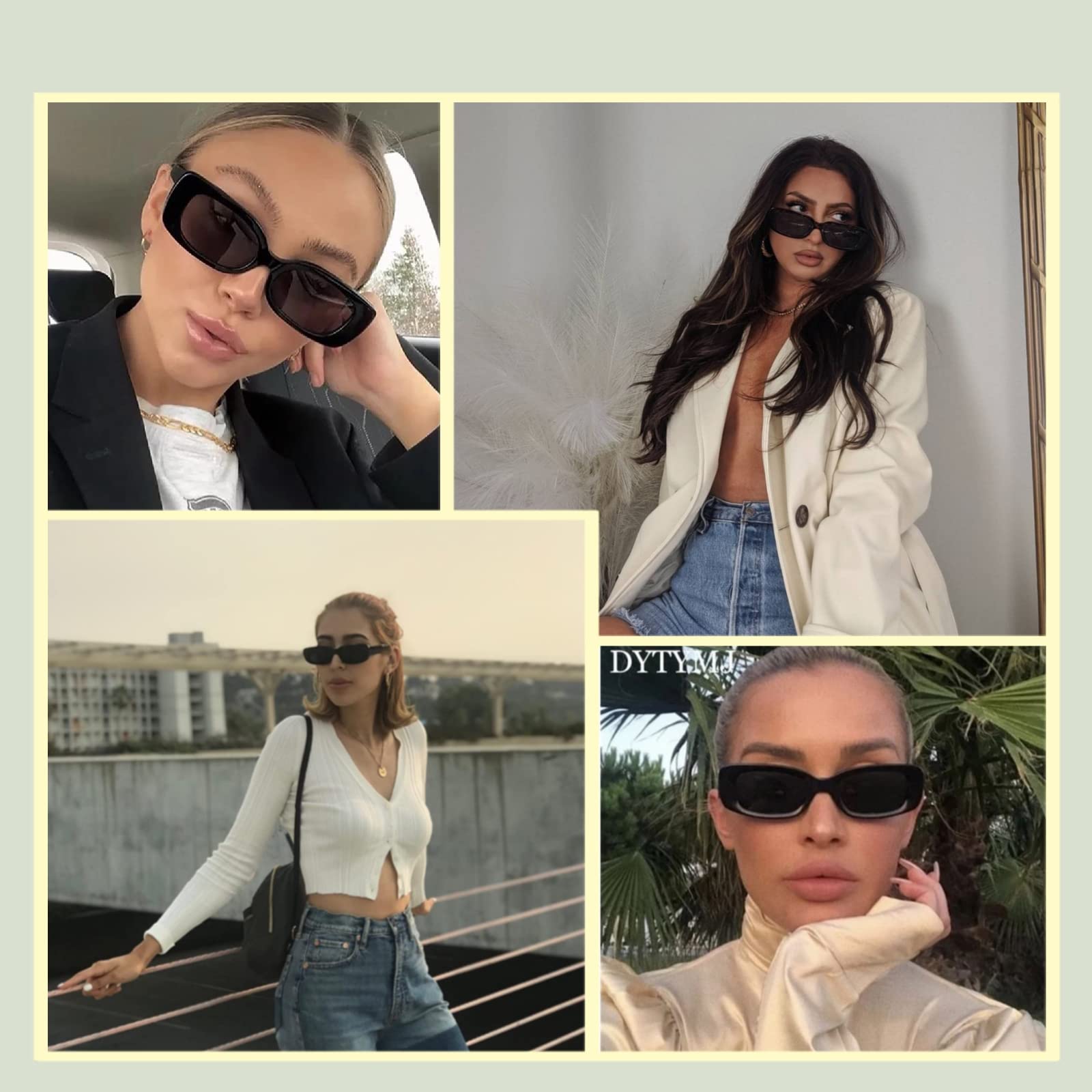 Foto 7 | Gafas De Sol Jaspin Y2k Rectangulares Uv400 Para Mujeres Y Hombres - Venta Internacional.