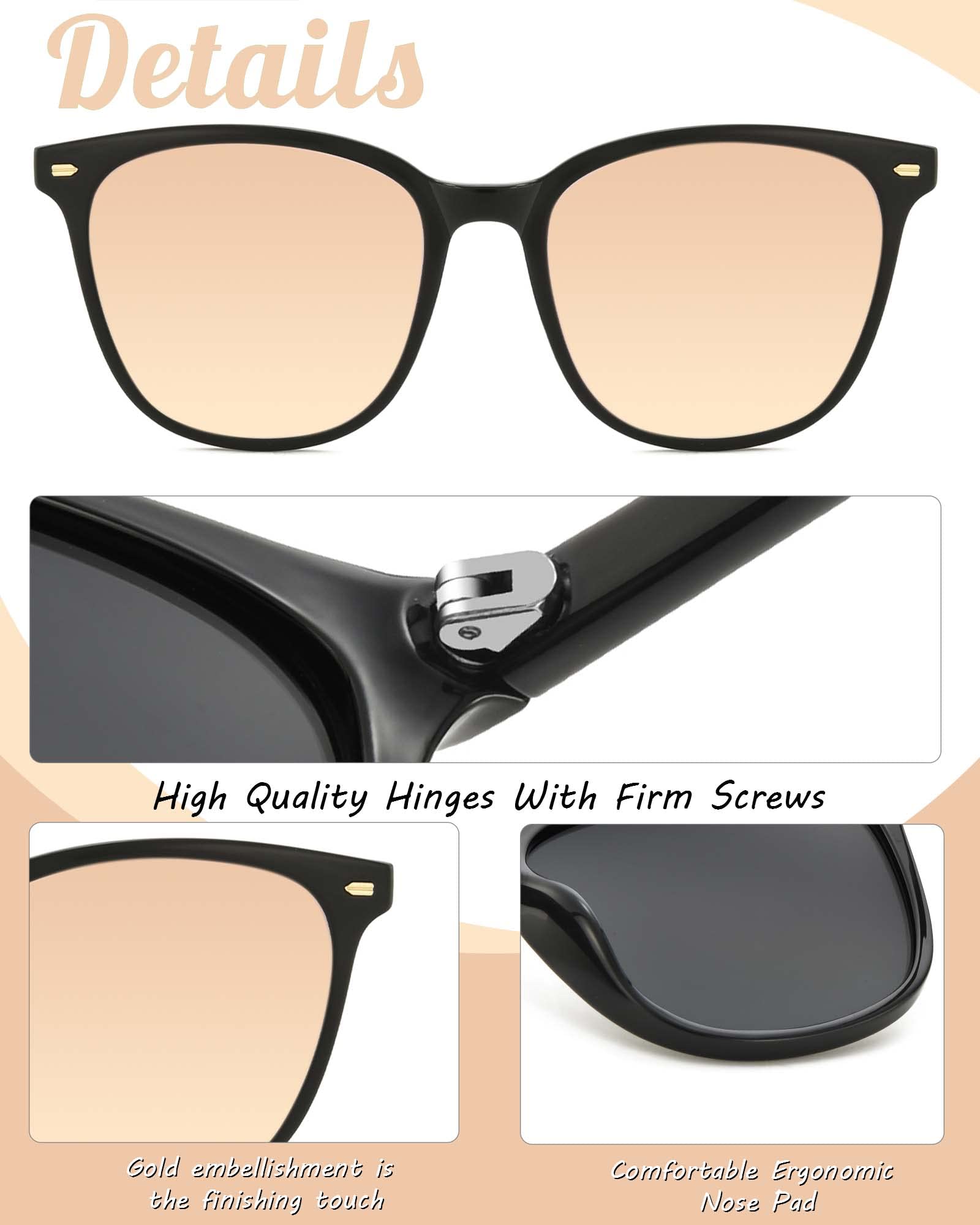 Foto 5 pulgar | Gafas De Sol Myiaur Polarizadas Cuadradas Con Espejo Para Mujer - Venta Internacional.