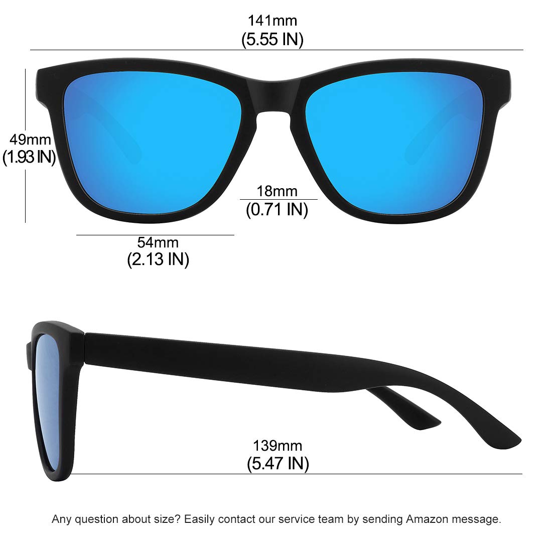 Foto 5 pulgar | Gafas De Sol Meetsun Classic Retro Uv400 Polarizadas Negro/azul - Venta Internacional.