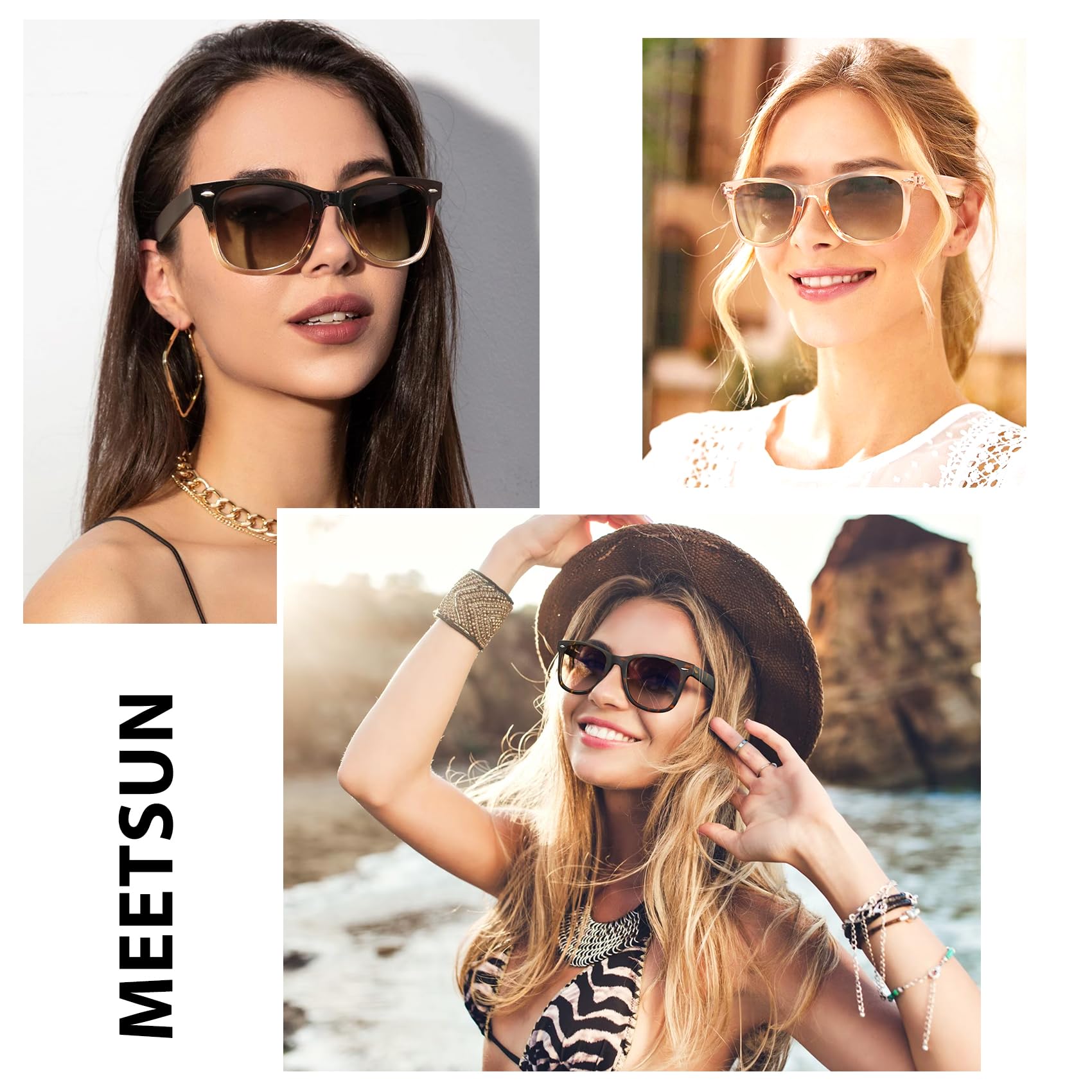 Foto 3 pulgar | Pack De 3 Gafas De Sol Meetsun Retro Polarizadas Para Mujer Y Hombre - Venta Internacional.