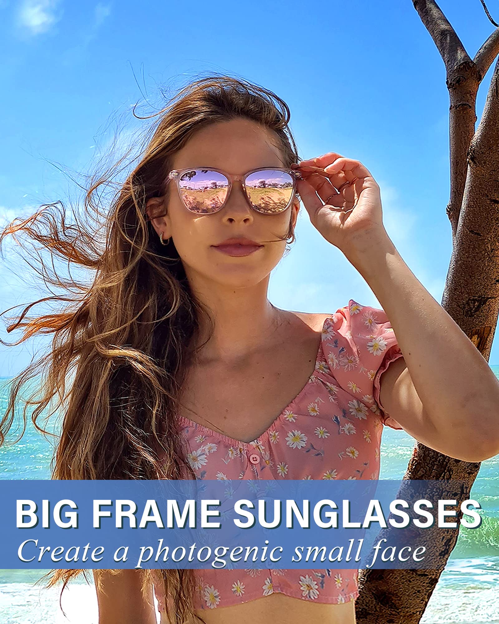 Foto 8 pulgar | Gafas De Sol Myiaur Polarizadas Cuadradas Con Espejo Para Mujer - Venta Internacional.