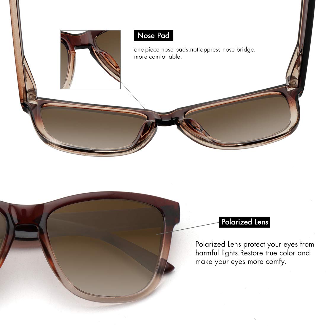 Foto 5 | Gafas De Sol Meetsun Classic Retro Designer Polarizadas 54 Mm - Venta Internacional.