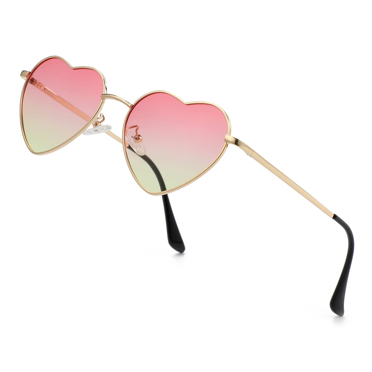 Foto 2 pulgar | Gafas De Sol Jovakit Polarized Heart Para Mujer Dorado/rosa/amarillo - Venta Internacional.