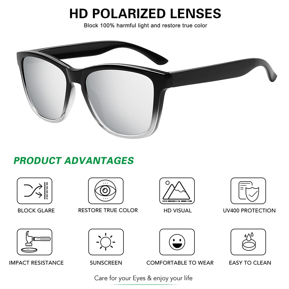 Foto 3 | Gafas De Sol Meetsun Polarizadas Con Protección Uv400 Y Lente Plateada - Venta Internacional.